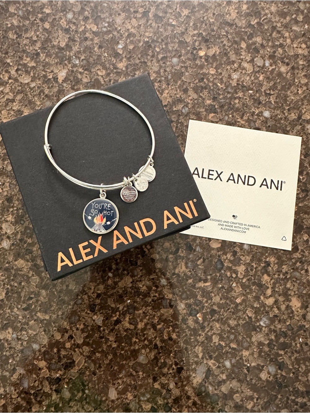 Alex and Ani “You’re So Hot” Silver Tone Bangle Bracelet